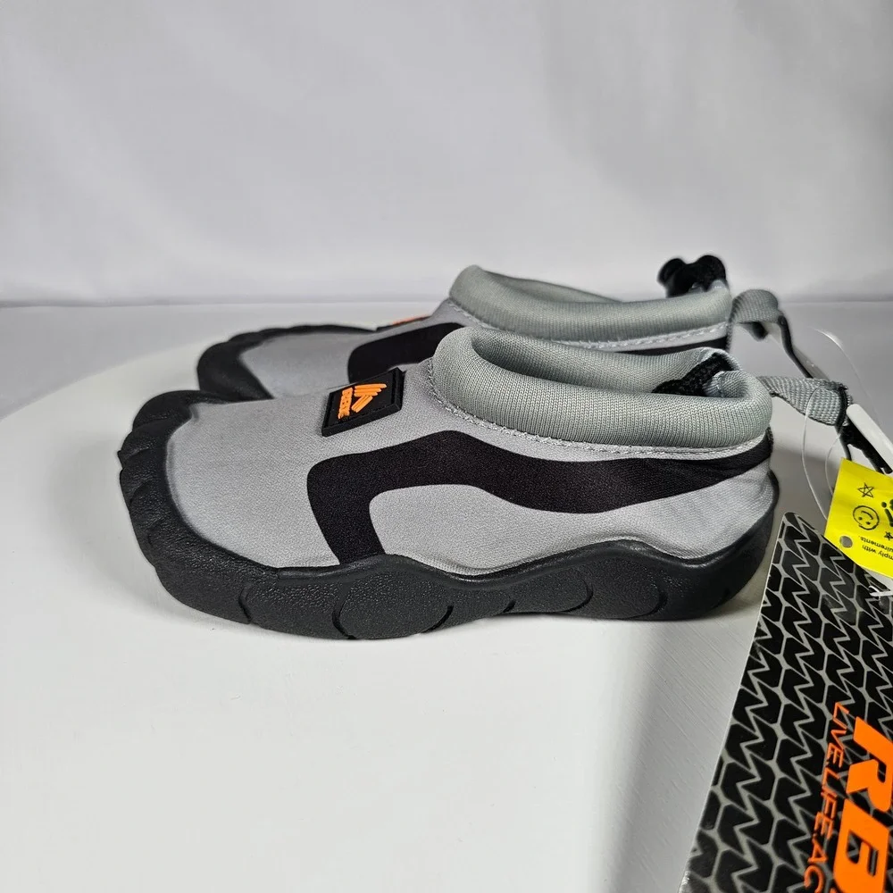 RBX Kids Water Shoes Size S (5/6) Gray‎ Black Swim Beach Pool Reebok